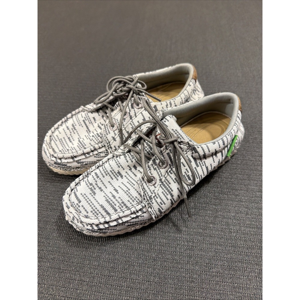 Twisted X Zero-X White and Grey Canvas Lace Up Casual Shoe Youth Size 1M